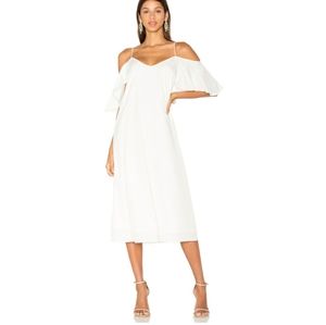 Blaque Label Cold Shoulder Sun Dress In White Size Medium